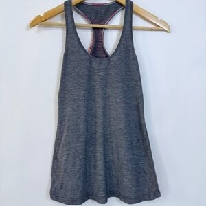 Lululemon Racerback Tank Size 4 ? Heathered Gray Coral Ruffles